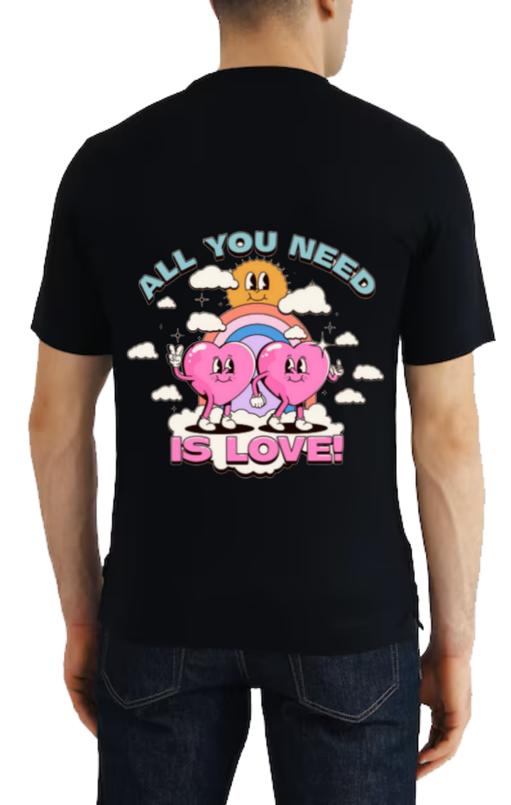 ALL YOU NEED AA t- shirt One Size Black back 118