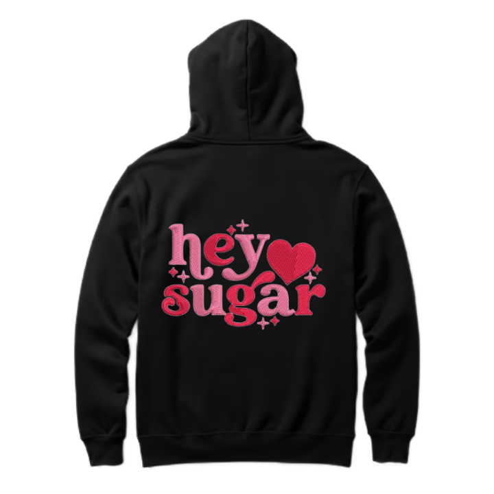 hey sugar One Size hoodie Black Back 118
