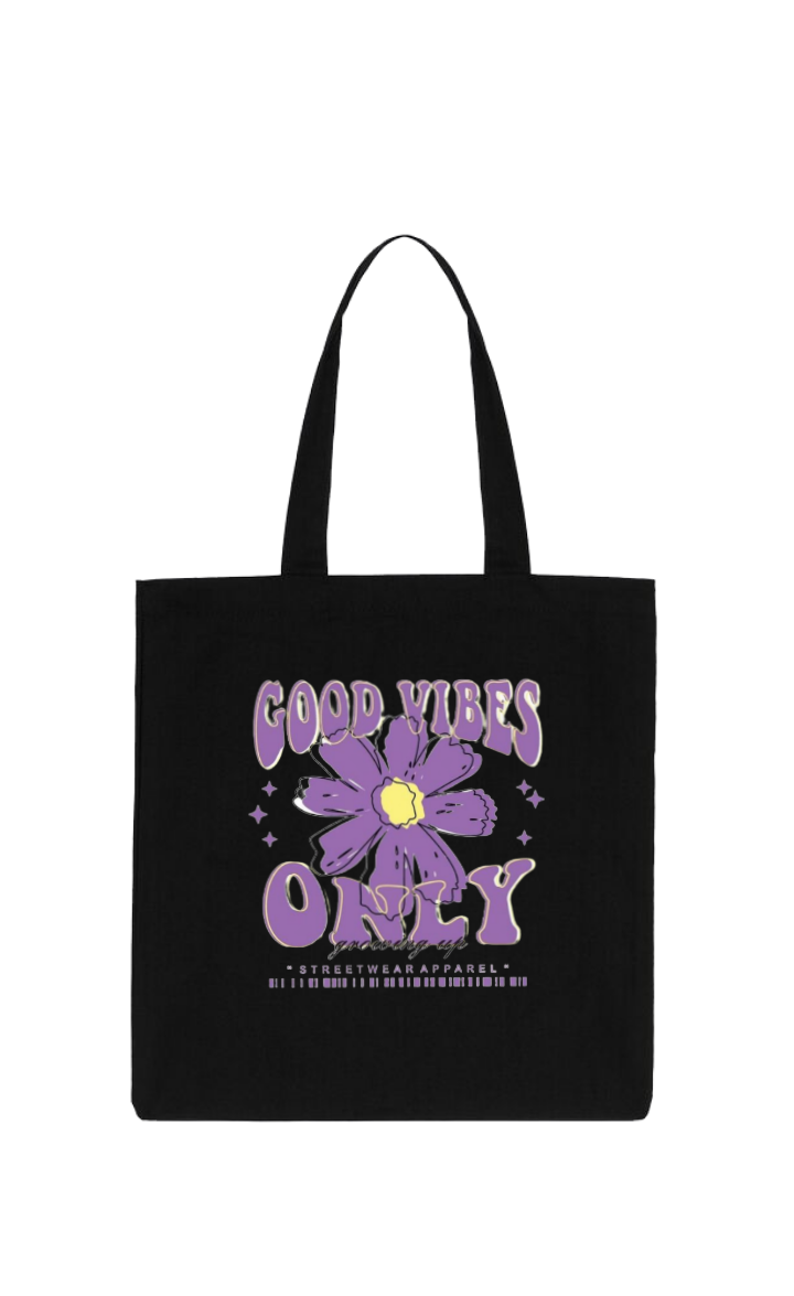 GOOD VIBES ONLY tote bag Black 119