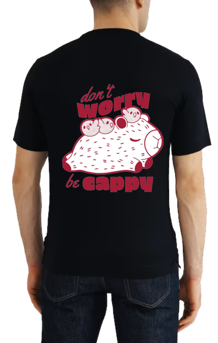 don't worry t- shirt One Size Black back 119