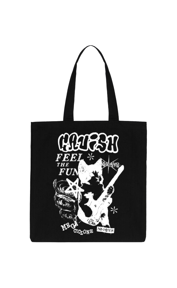 FEELTHE FUN Back text tote bag Black 115