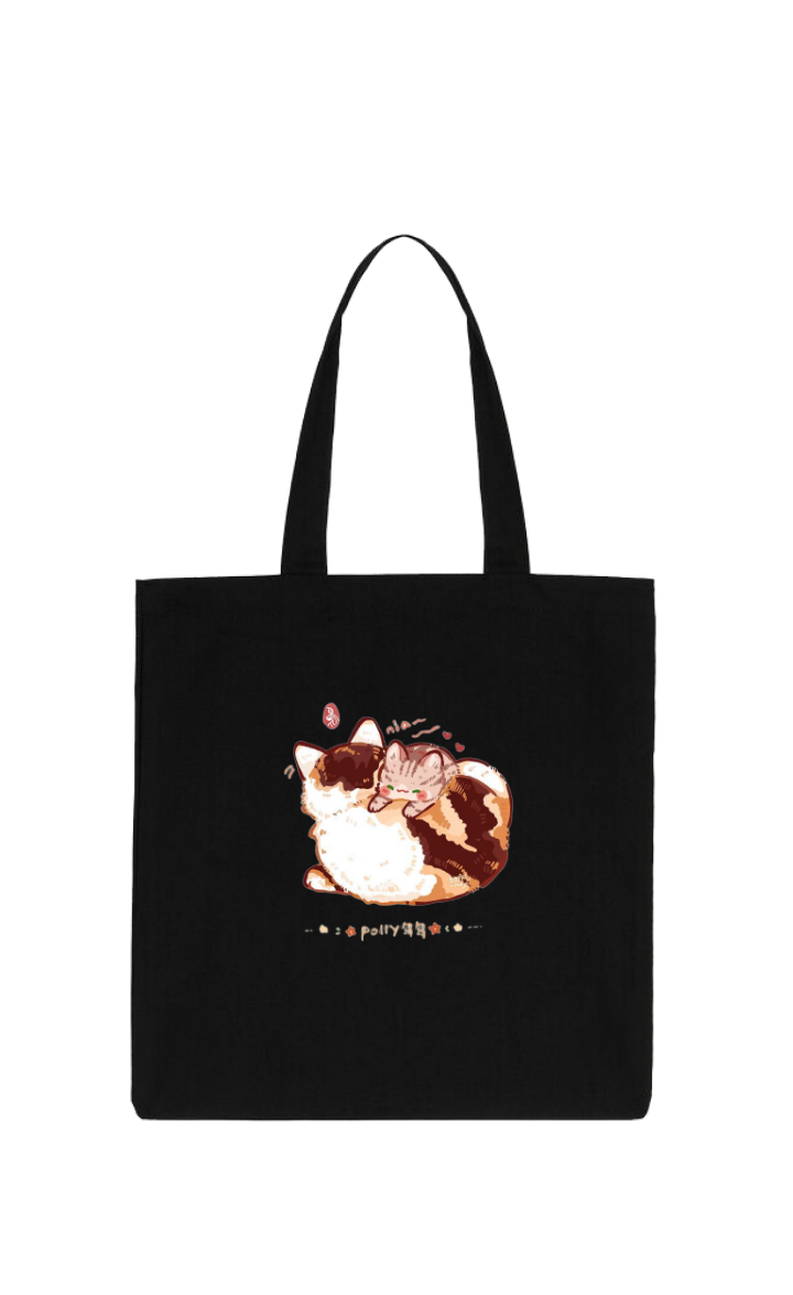 cat tote bag Black 119