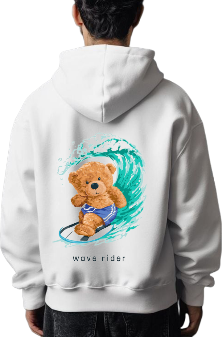 Wave Rider One Size hoodie White Back 11