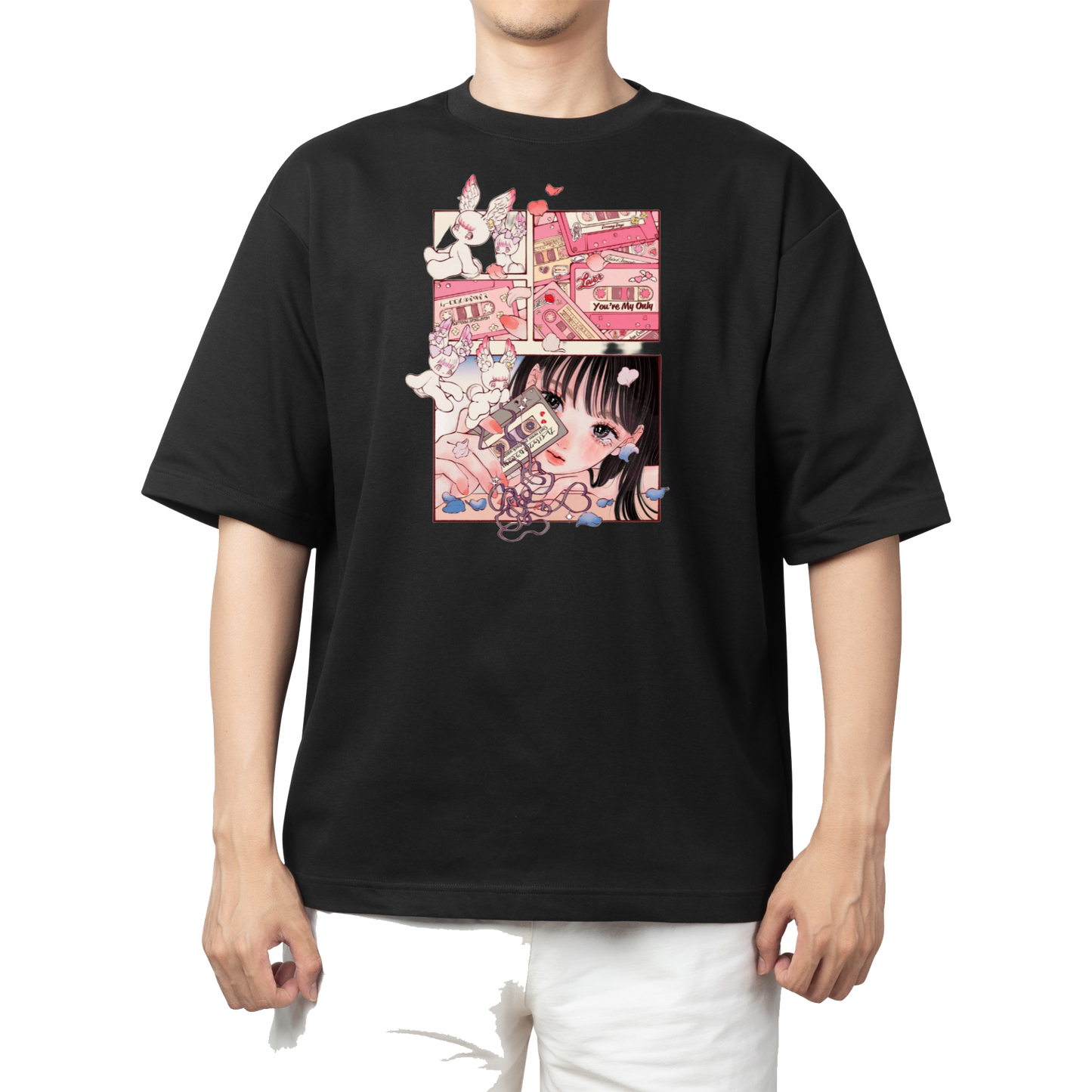 RANDOM ANIME GIRL t- shirt Black 12