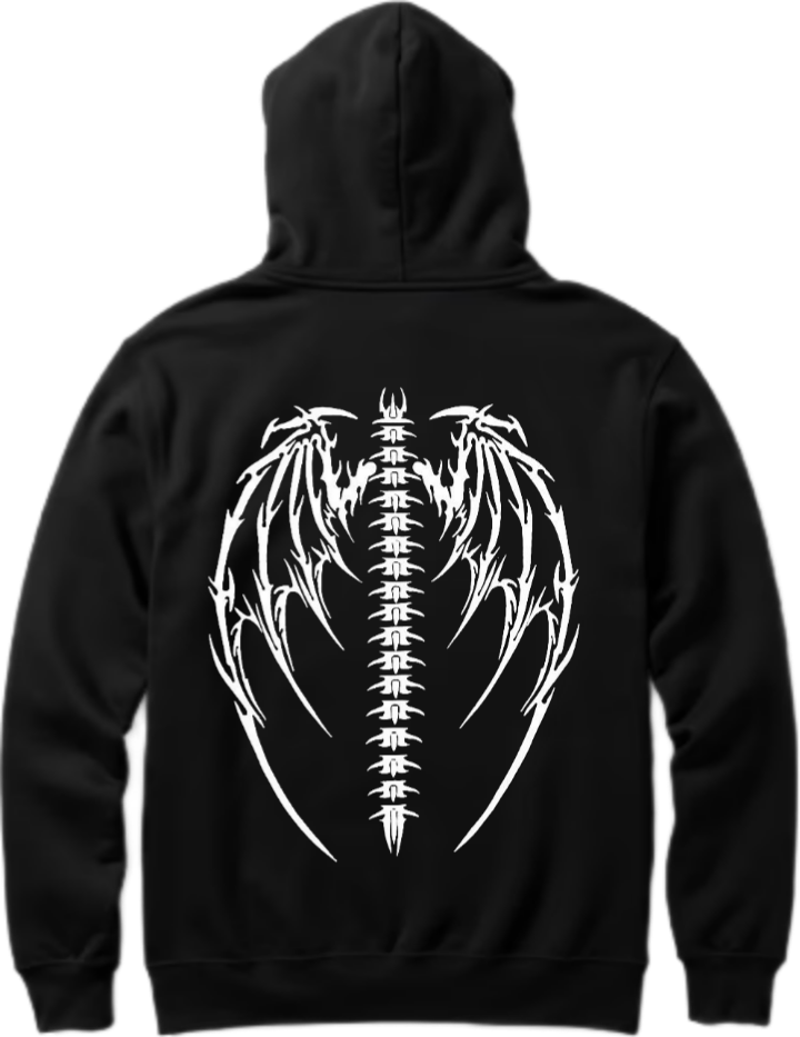 Goth Oversize Hoodie Black Back 11