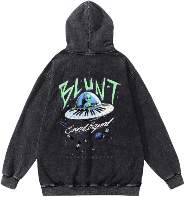 aliens Oversize Hoodie Washed gray Back 11