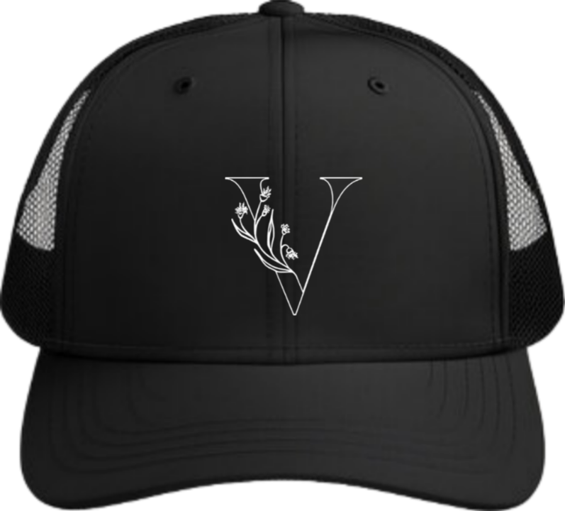 vector letter Baseball cap Black V 11