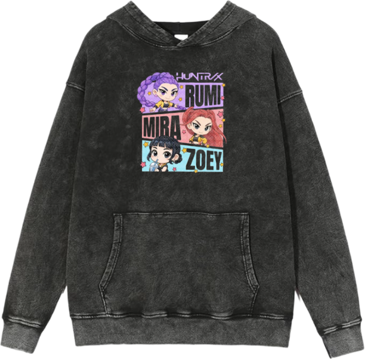 Hunterix kpop Oversize Hoodie Washed gray 11