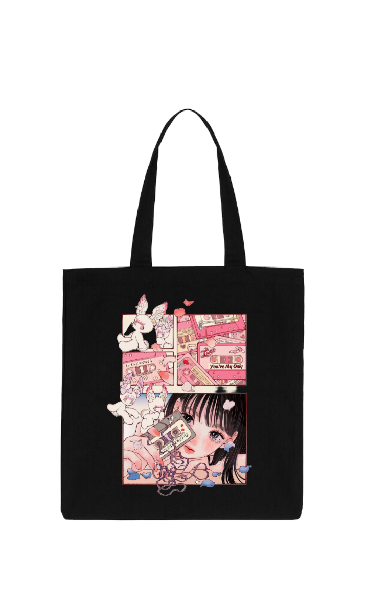 RANDOM ANIME GIRL tote bag Black 11