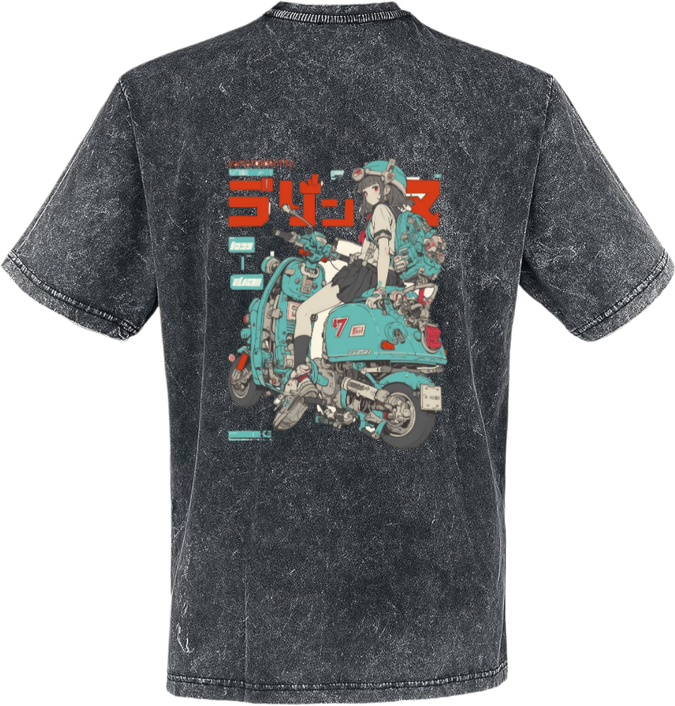 Original Artwork t- shirt Over Size Washed Back 11
