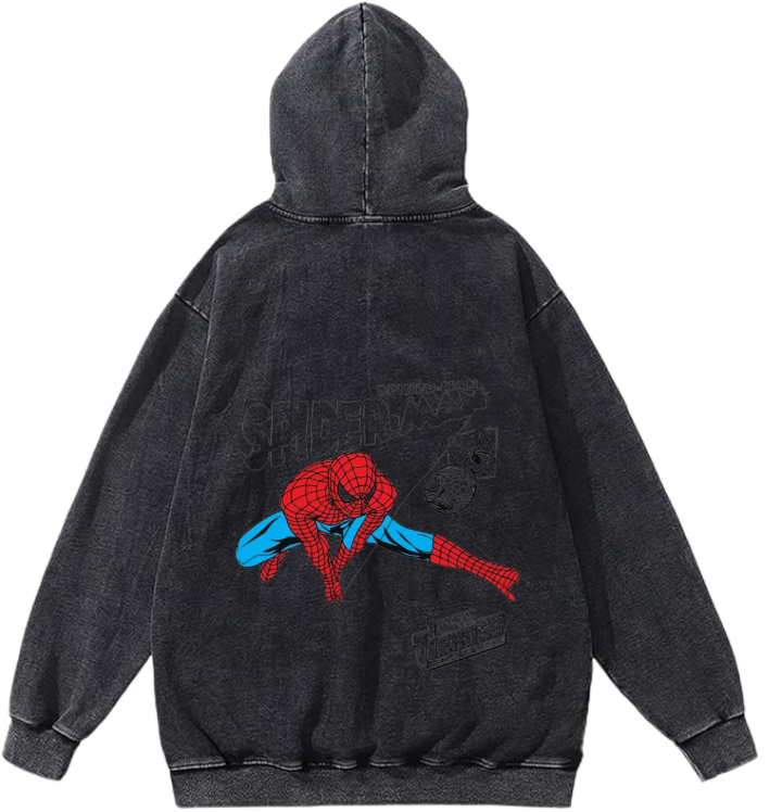 Spiderman One Size hoodie Washed Back 11
