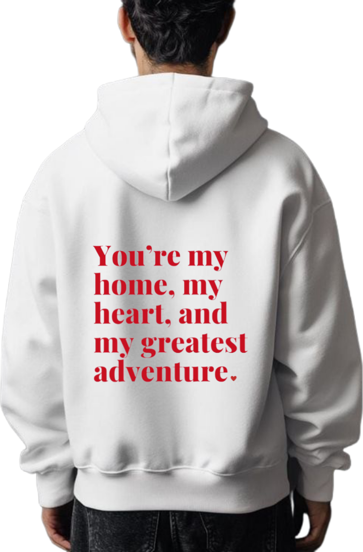 VaIentine coupIe Oversize Hoodie White Back 4