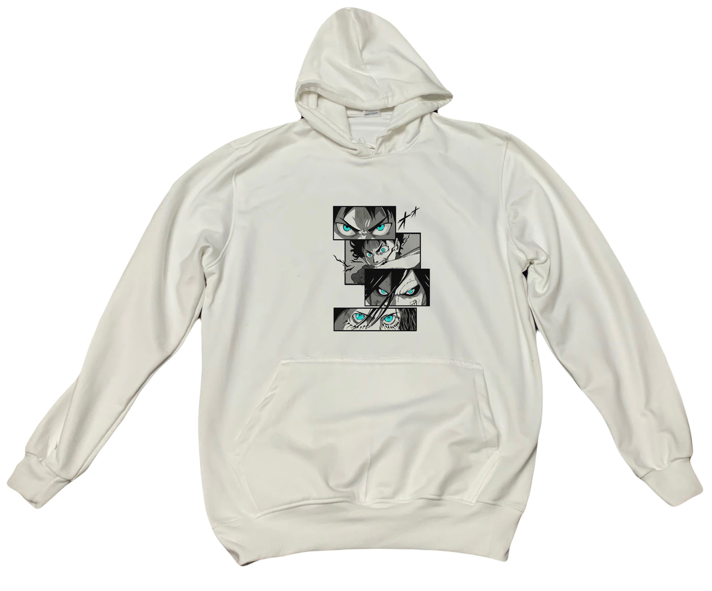 Anime Attack on titan shingeki no kyojin eren levi mikasa Aot White Oversize HOODIE 12