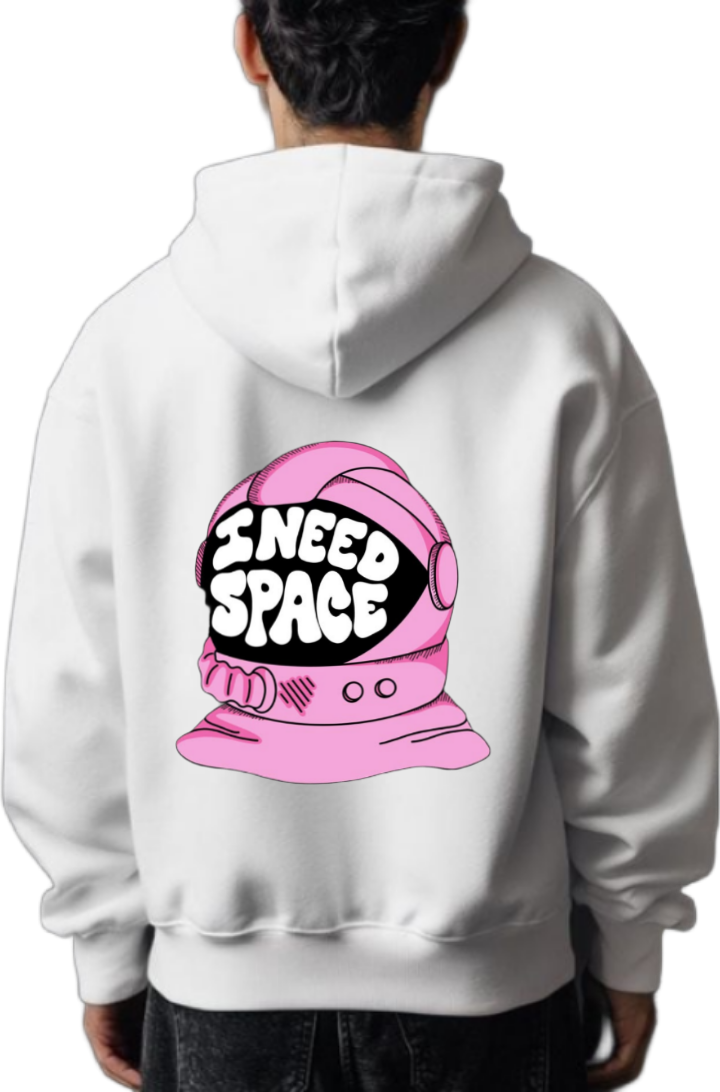 I Need Space One Size hoodie White Back 121
