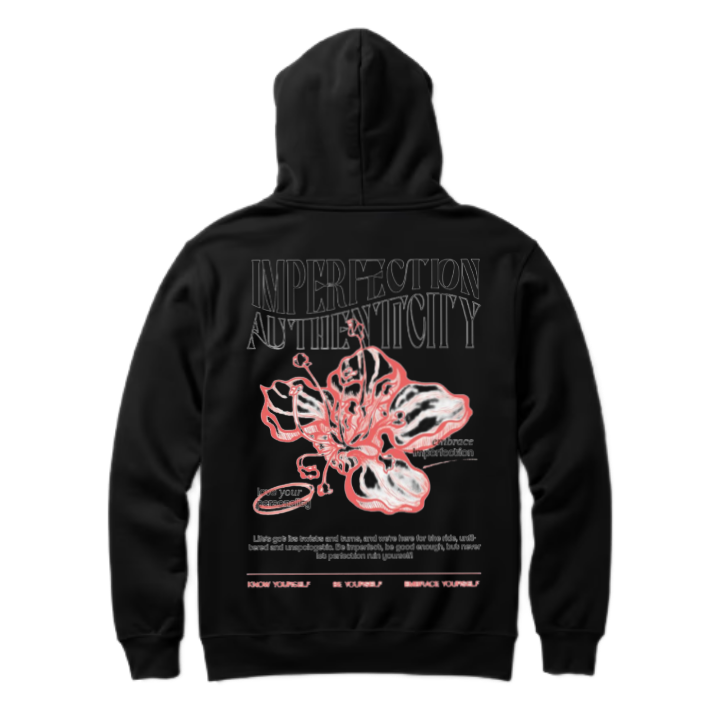 Imperfection Authenticity One Size hoodie Black Back 123
