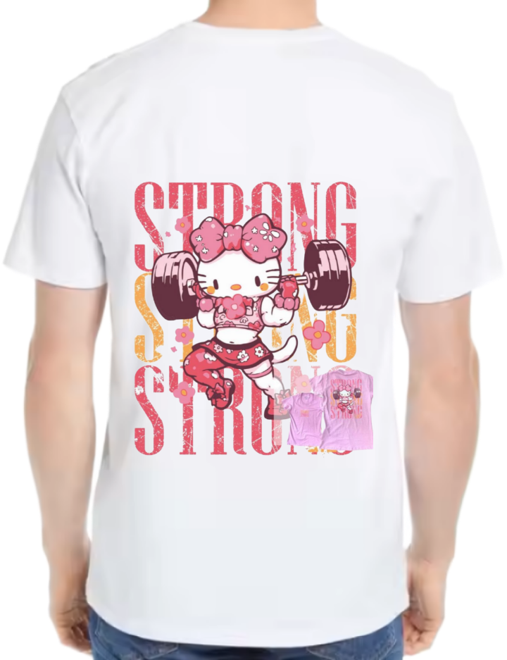 Hello Kitty Fitness t- shirt One Size White back 124