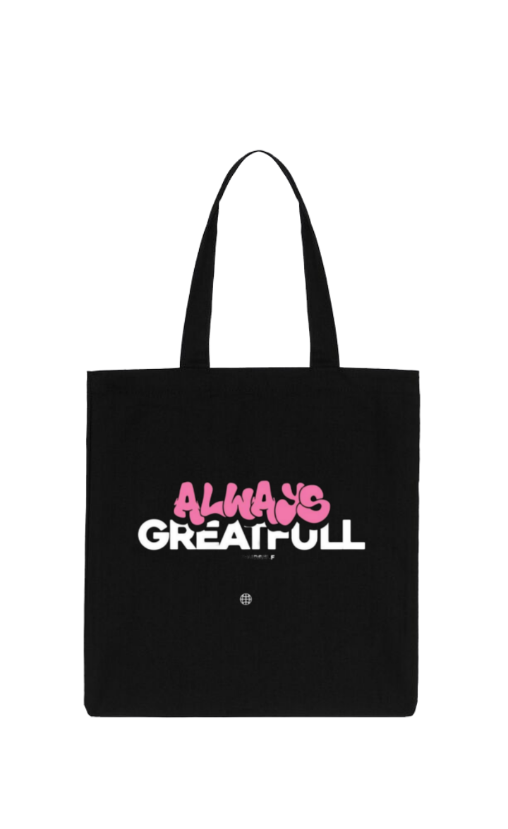 ALWAYS GREATFULL tote bag Black 128