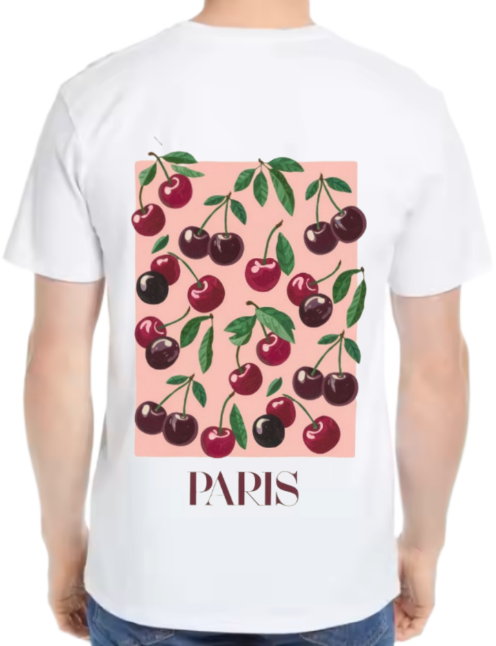PARIS t- shirt One Size White back 129