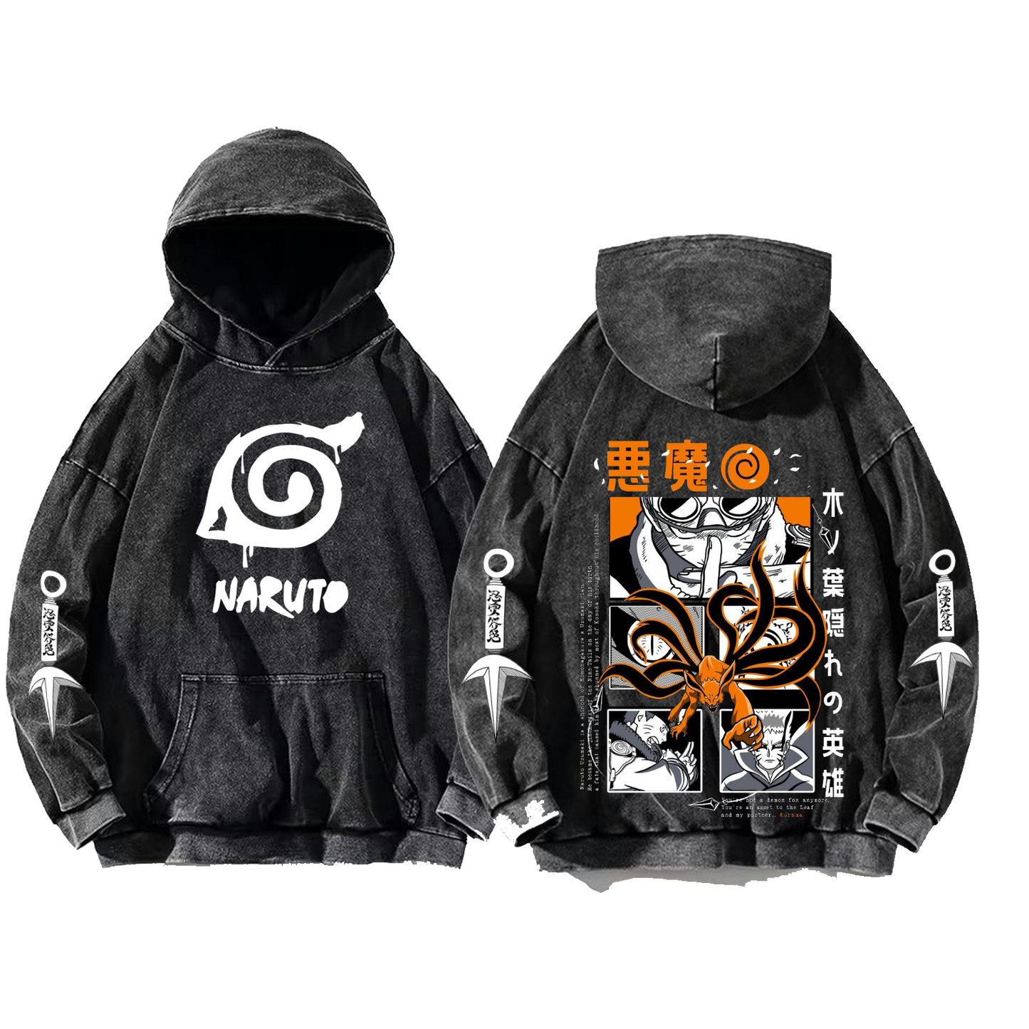 Naruto Shippuden One Size hoodie Washed Back 12
