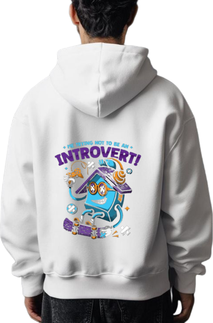 aliens Oversize Hoodie Back White 12