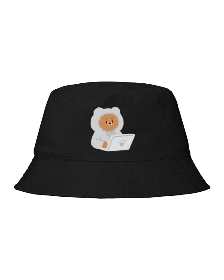 bear Bucket hat Fishman hat cap Black 12