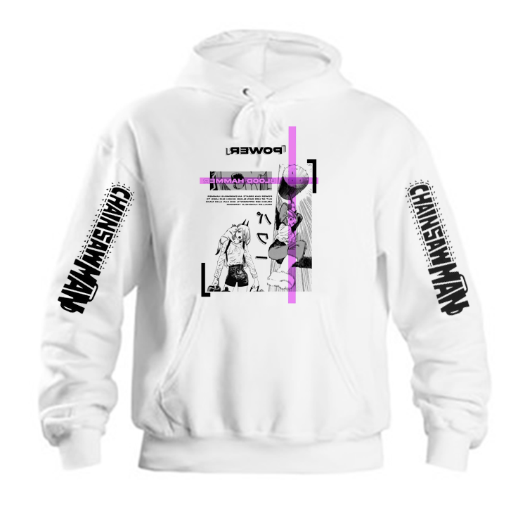Chainsaw Man One Size hoodie White Back 5