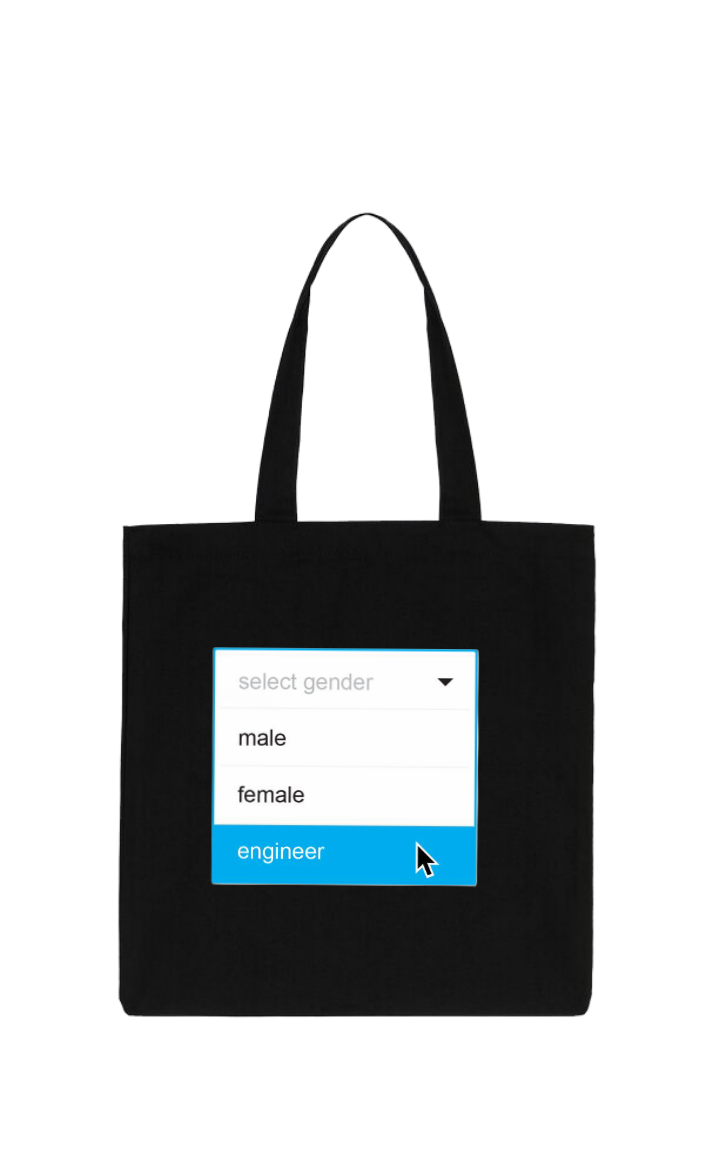 names tote bag Black select gender male female engineer 12