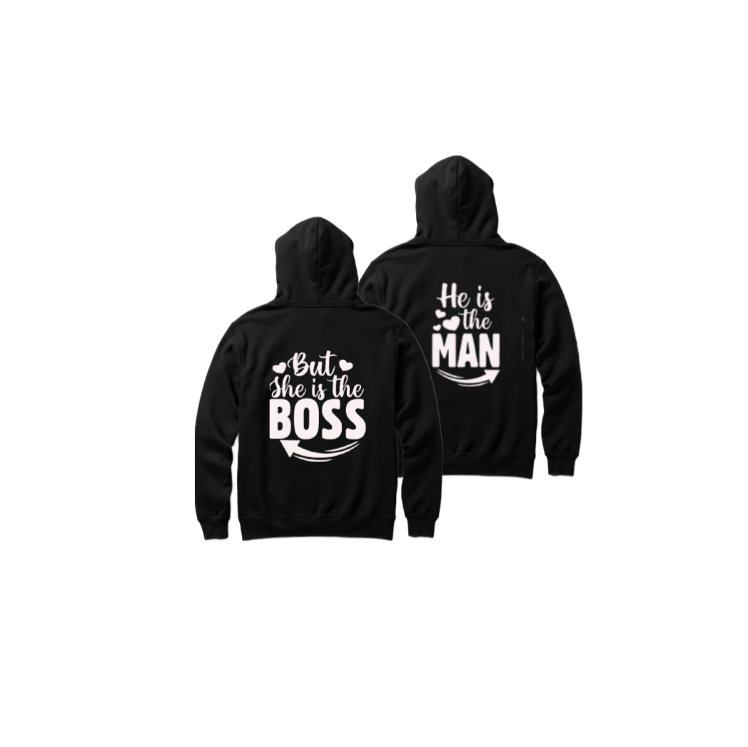 VaIentine coupIe Oversize Hoodie Cables Black Back 12