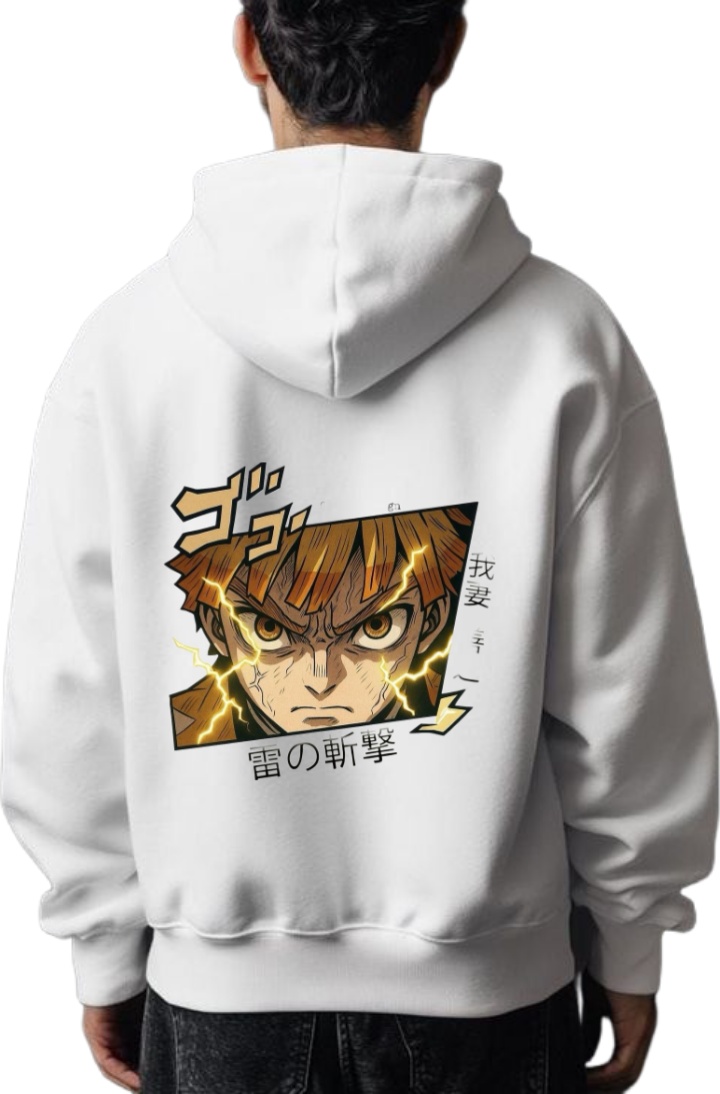 Zenitsu Agatsuma One Size hoodie White Back 12