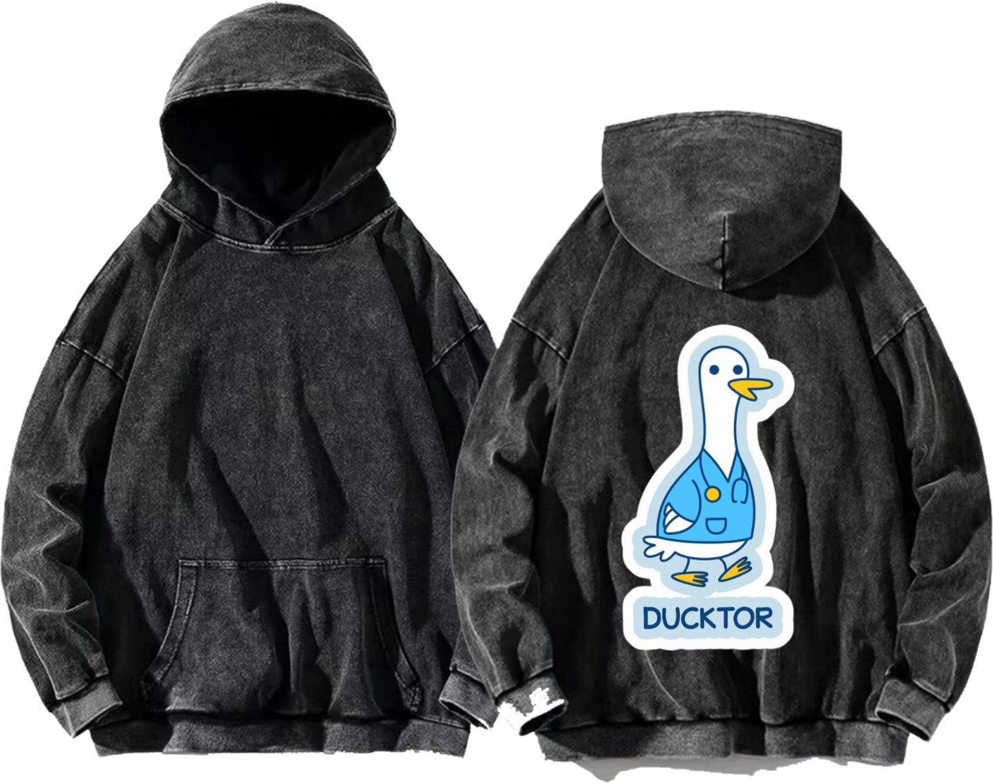 DUCKTOR One Size hoodie Washed Back 12