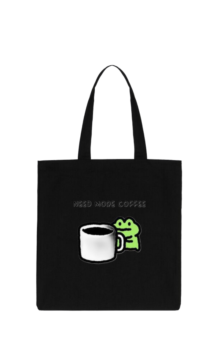 Frog tote bag Black 12