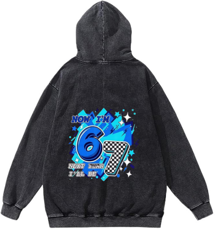 67 designs Oversize Hoodie Washed Back 12