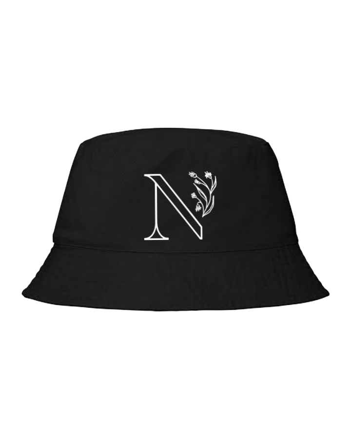 vector letter Bucket hat Fishman hat cap Black N 12