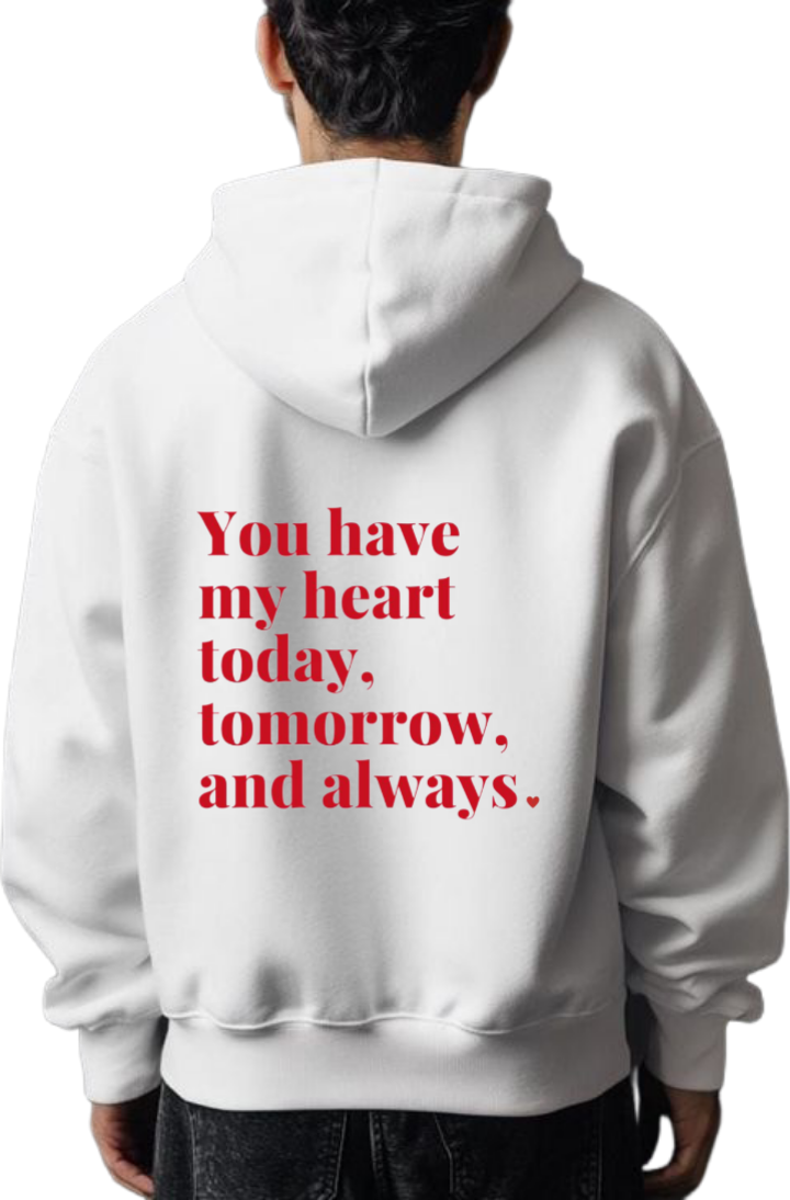 VaIentine coupIe Oversize Hoodie White Back 5