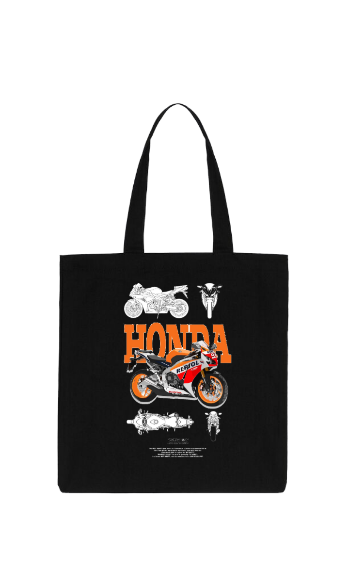 MOTOR CYCLE tote bag Black 12