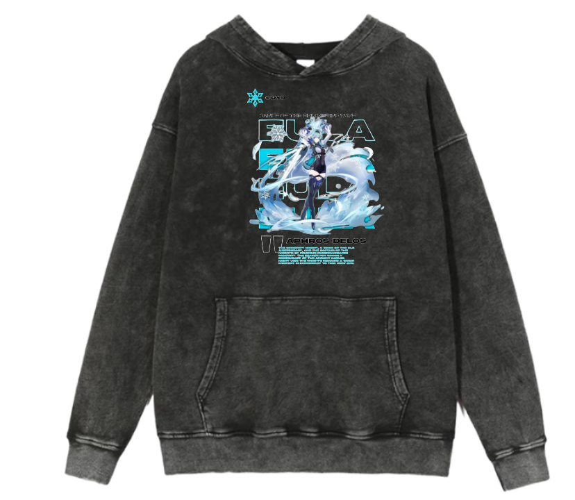 Genshin Impact Eula Over Size hoodie Washed 12