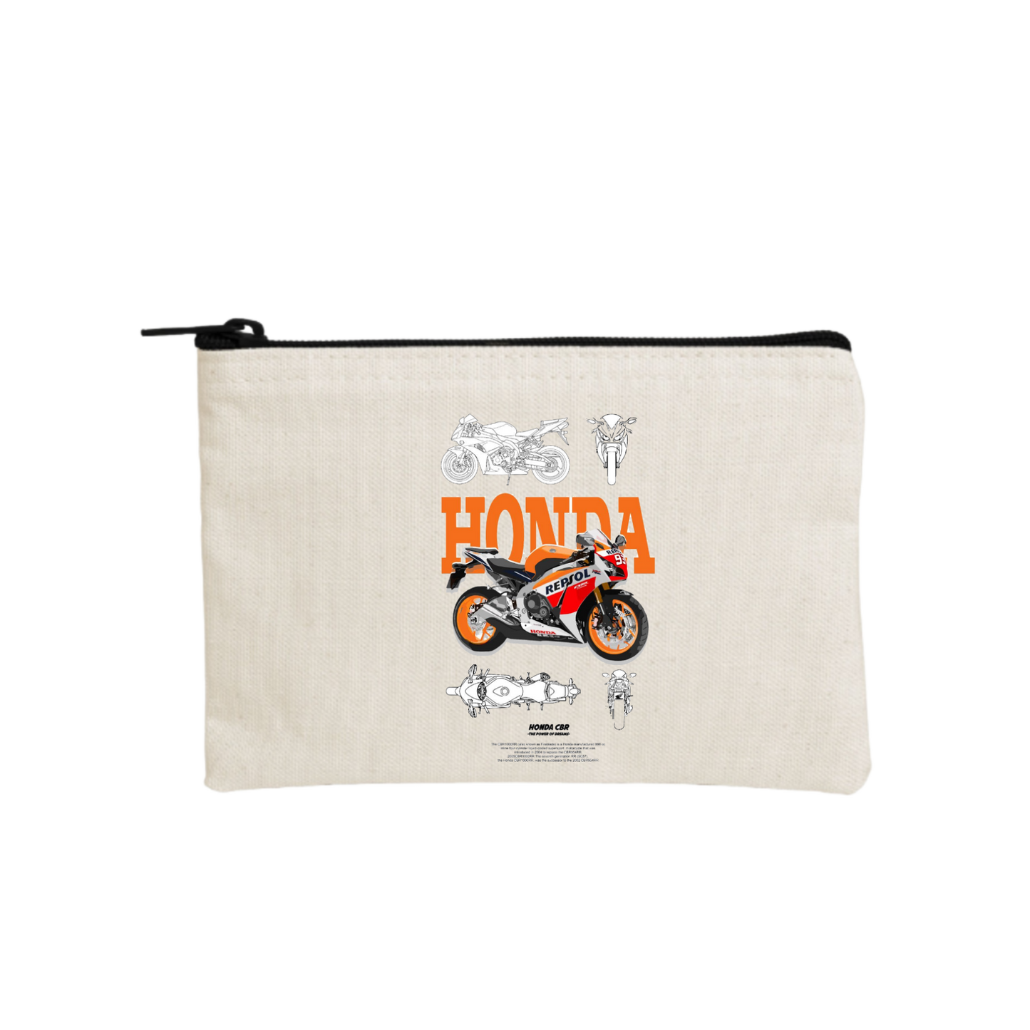 MOTOR CYCLE wallet pencil case Beige 12