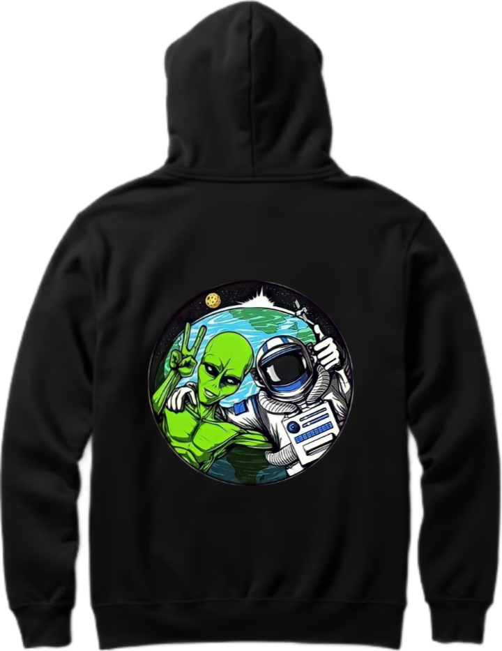 aliens Oversize Hoodie Back Black 10