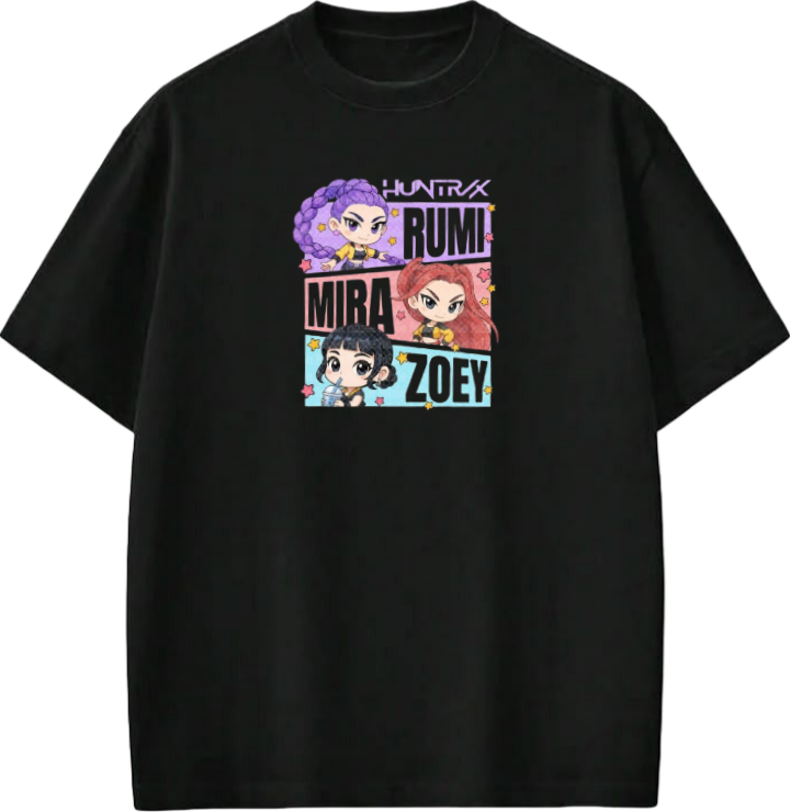 Hunterix kpop t- shirt Black 12