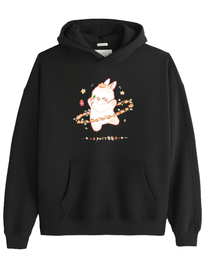 bunny Oversize Hoodie Black 12