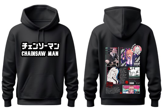 Chainsaw Man One Size hoodie Black Back 12