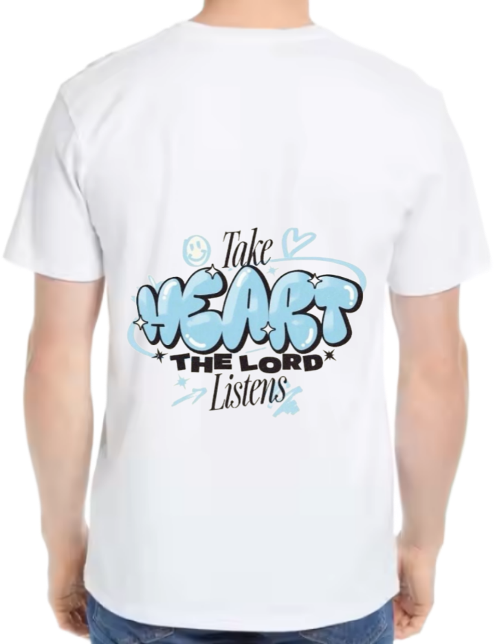 Take HEART THE LORD* t- shirt One Size White back 132