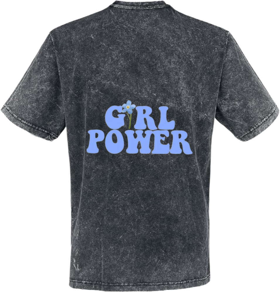 GIRL POWER t- shirt One Size Washed Back 133