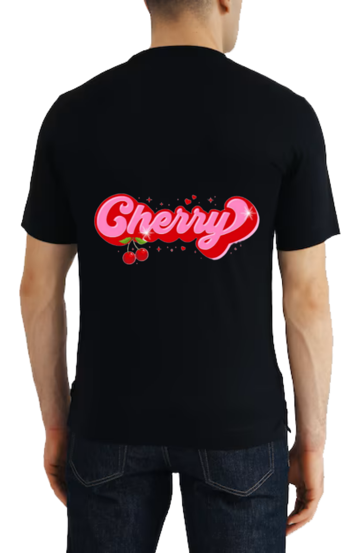 Cherry t- shirt One Size Black back 133