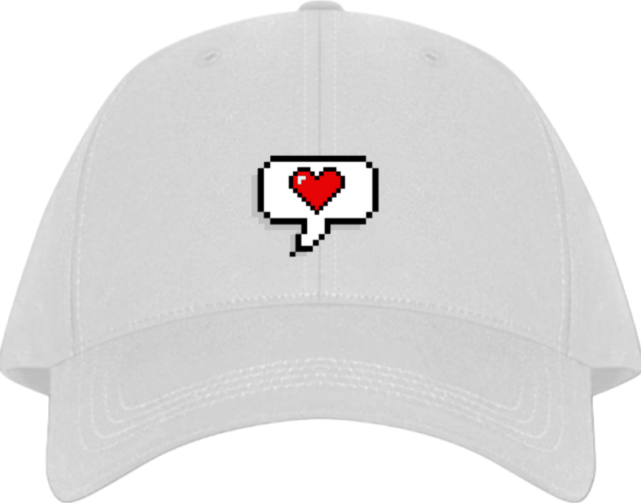 Pixel Art Heart Speech Bubble Baseball cap White 132