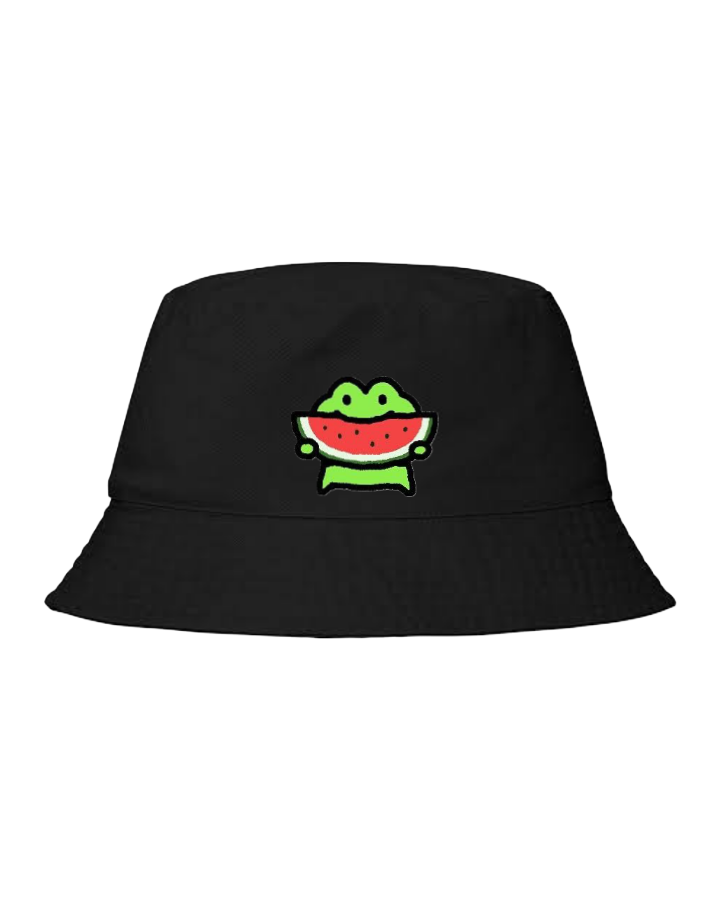 Frog Bucket hat Fishman hat cap Black 13
