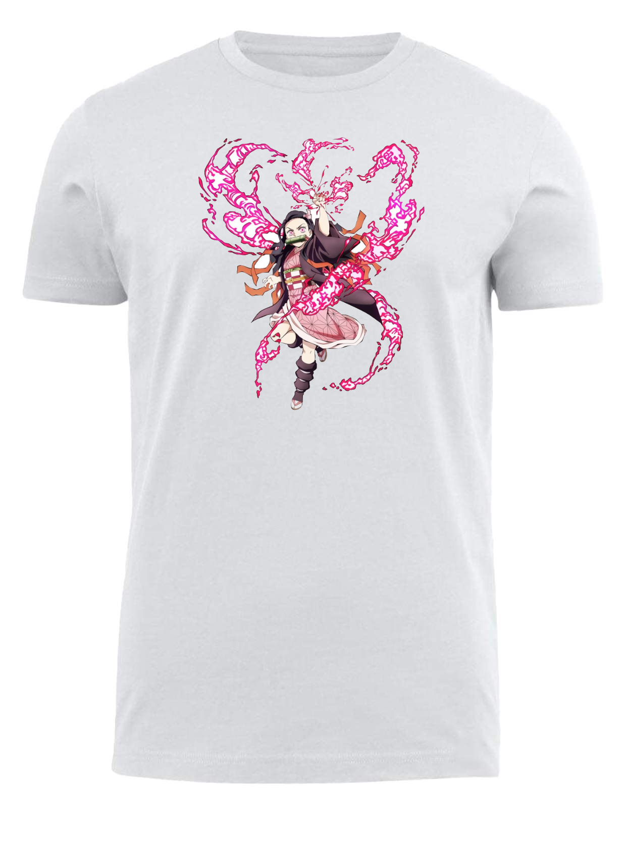 Anime Demon slayer nezuko tanjiro t- shirt fit White 13