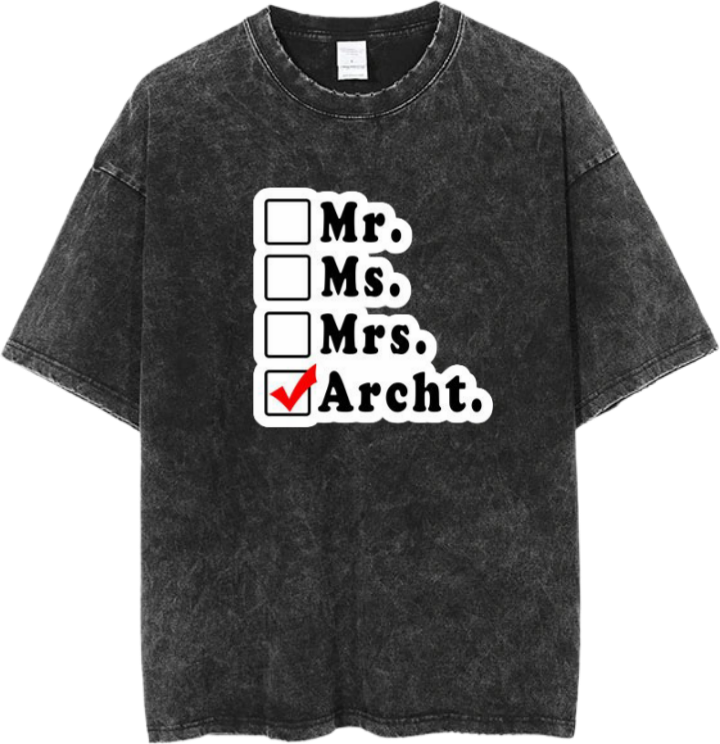 names t- shirt One Size Washed Mr. Ms. Mrs. Archt. 13