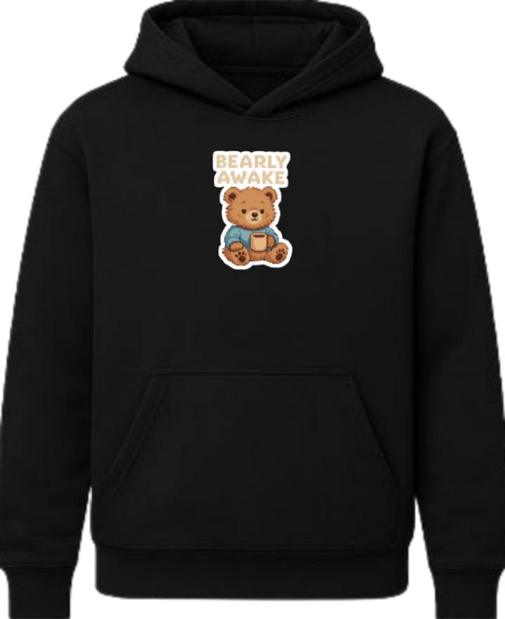 bear Oversize Hoodie Black 13