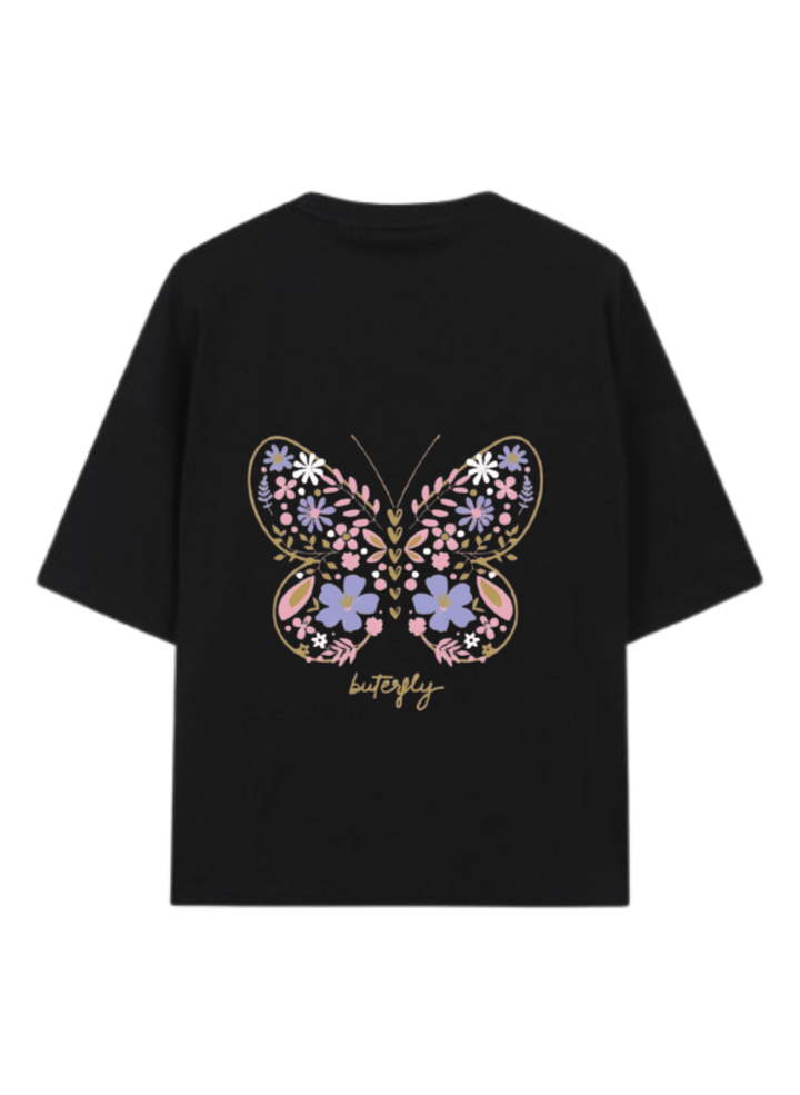 butterflies t- shirt Black Back 13